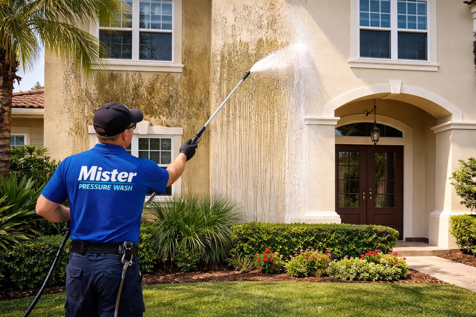 Beautiful clean home exterior after professional house washing